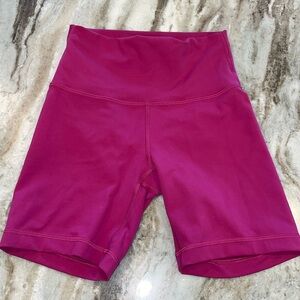 lululemon wunder train magenta biker shorts